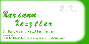 mariann kesztler business card